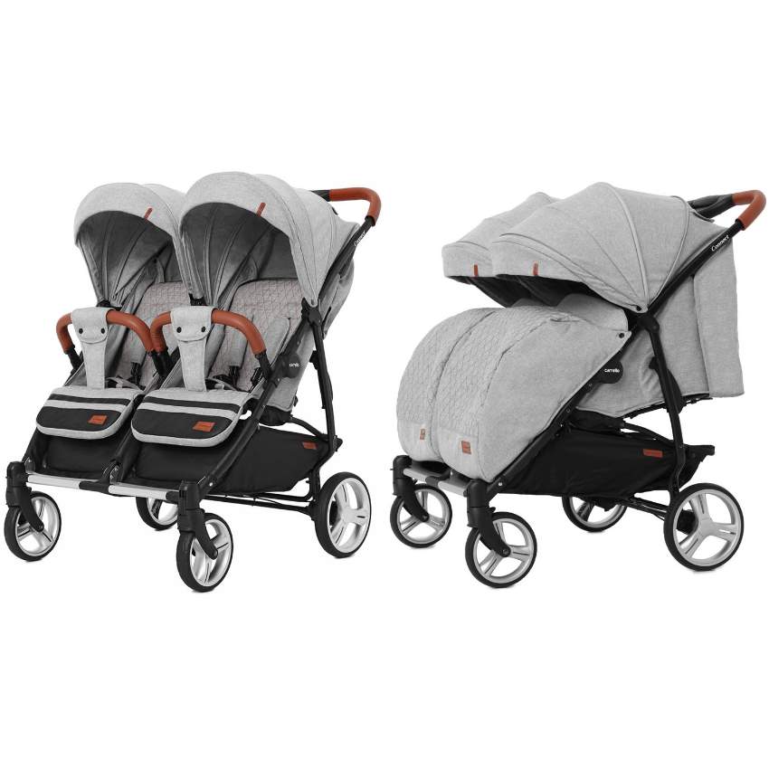 Коляска прогулянкова CARRELLO Connect CRL-5502  Rock Gray для двійні (Каррелло Коннект)